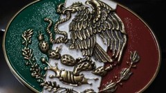 Ariat Western Belt Buckle Oval Mexico Flag Eagle Multicolor A37013