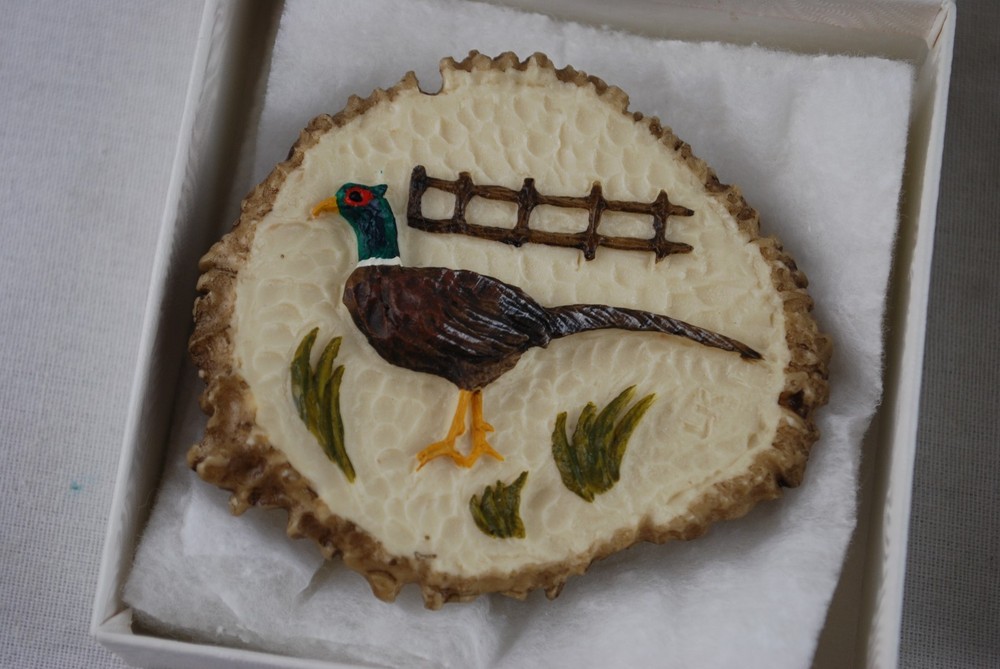 ELK HORN Sculpture Belt Buckle Handmade Idaho « Special Edition » Pheasant Bird