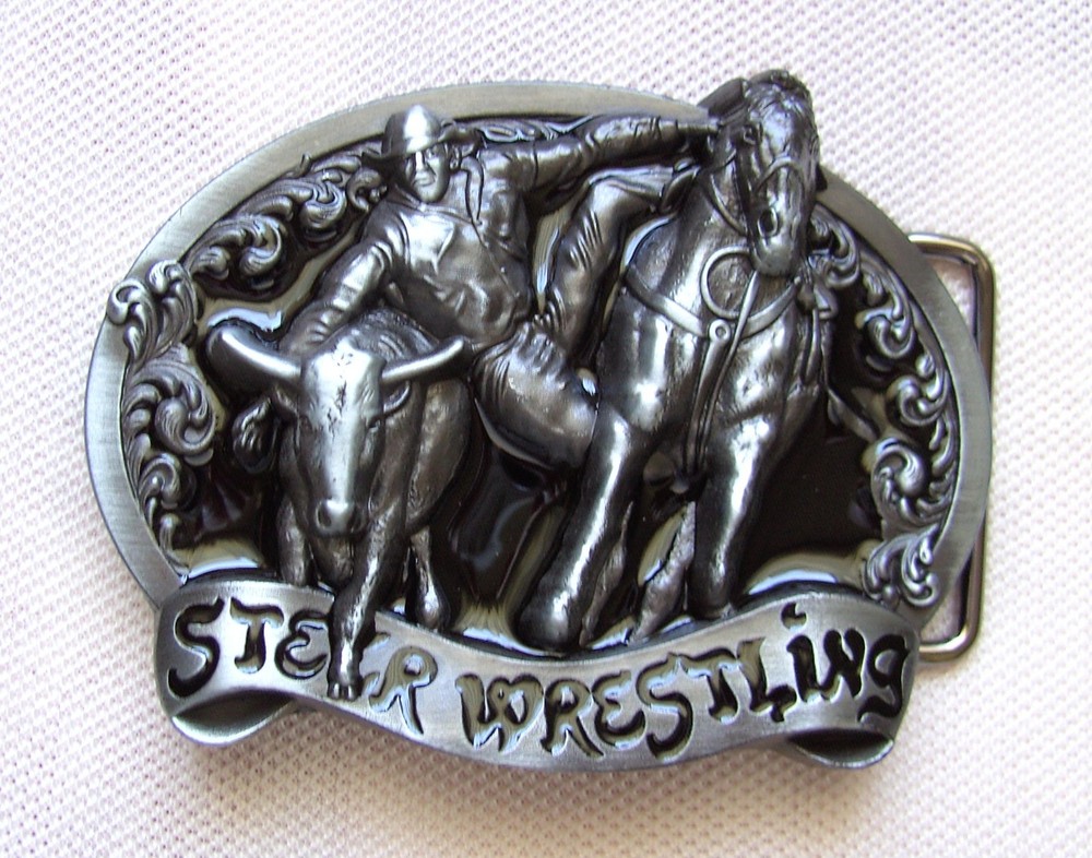 Belt Buckle Steer Wrestling Bullriding Longhorn Rodeo Bull Head Metal Buckle