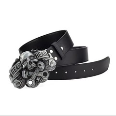 Men&rsquo;s Gear Head Piston Skull Biker Belt Buckle