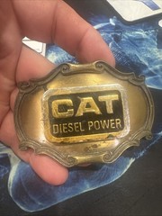 Vintage CAT Licensed Caterpillar Diesel Power Belt Buckle.