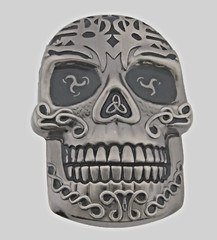 Skull Belt Buckles Tribal Metal Vintage Antique Halloween Party Costume Skeleton