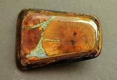 Vintage Handmade Southwestern Wood & Turquoise Wooden Belt Buckle 3.25