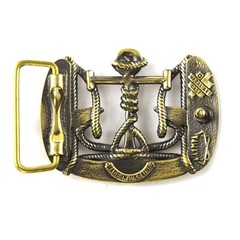 Brass belt buckle Trident Anchor, Ukrainian symbol, Sea anchor belt buckle