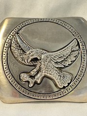 Vintage Bald Eagle Belt Buckle Brass Classico Italia A132 Cowboy Western