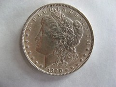 REDUCED $$$, 1900 Morgan Silver Dollar Belt Buckle Black, Gold, Silver Color