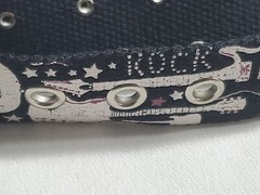 Belt Rock Guitar Music Star Studded Metal Buckle Sz 36- 40 In L