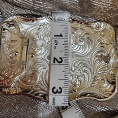 Running horse Western belt Buckle Rose Tone silver 1.5 2 » belt 4.5 x 3.5 inch