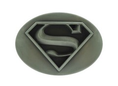 Vintage Superman Belt Buckle Men Gray Metal DC Comics Original Cosplay Halloween
