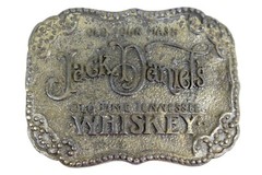 Old Sour Mash Jack Daniels Old Time Tennessee Whiskey Brass Belt Buckle