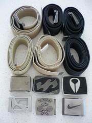 6 ADJUSTABLE FABRIC BELTS 9 BUCKLES BILLABONG-LACOSTE-NOXIN- PUMA-NIKE -AM EAGLE