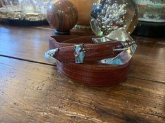 Pat Areias Sterling Silver 14K James Reid Style Belt Buckle 33-35-1.5-1”nu 🦎✅