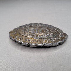 Vintage PIG American Police Belt Buckle Mens One Size Silver Law Order Oval