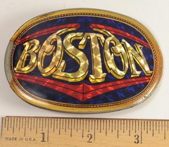 1978 BOSTON Vintage Rock n Roll Music Metal Belt Buckle, Pacifica Mfg.