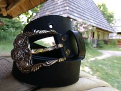 Brass belt Buckle « Buds », Flower belt buckle, Pin type handmade brass buckle