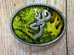 Browning Logo Deer Buck Doe Hunting Hunters Camouflage USA Belt Buckle