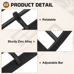 10Pcs Belt Buckle, 0.98&Prime; Single Prong Rectangle Buckles, Matte Black
