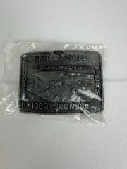 U.S. UNITED STATES OLYMPIC SHOOTING CENTER TEAM 1989 SPONSOR BELT BUCKLE