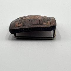 Vintage Leather Hand Tooled Belt Buckle Thunderbird