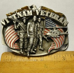Vintage Vietnam Veteran Belt Buckle made in 1989 by Siskiyou Buckle Company