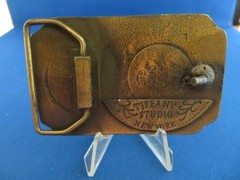 Vintage Reproduction Brass Tiffany Studio Steam Train Locomotive Belt Buckle