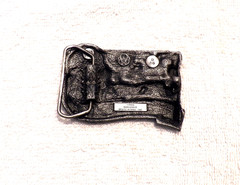 VINTAGE BELT BUCKLE MISSOURI « THE GREAT ESCAPE » 1984 BERGAMOT BRASS WORKS BB12