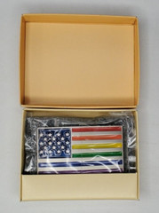 Belt Buckle Enamel Rainbow American USA Flag LBGTQ fits 1.5&Prime; belt