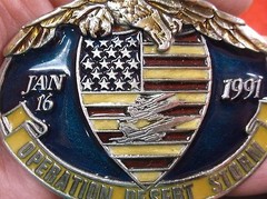 EXCELLENT MENS LIMITED EDITION #2413 BELT BUCKLE « OPERATION DESERT STORM » U.S.A.