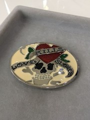 Ed Hardy Skull Belt Buckle « LOVE KILLS Slowly » White Men&rsquo;s Fashion New Japan