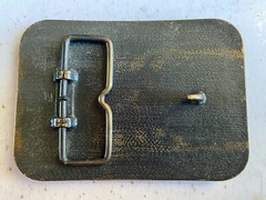 Western Style Brass Buckle with Cowboy on Horse Roping Calf