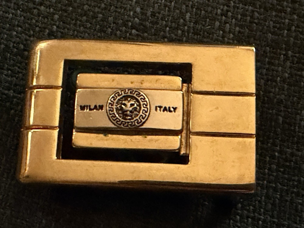 VERSACE Gold & Silver Medusa Logo Metal Belt Buckle Made In Italy