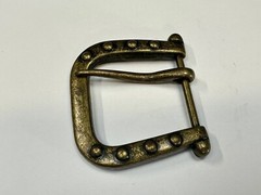Replacement Brass Tone Studded Theme Harp Shaped Vintage Belt Buckle