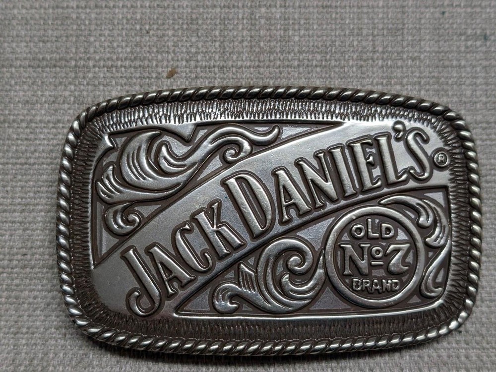 vintage JACK DANIELS belt buckle WHISKEY metal WESTERN cowboy Y2K