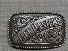vintage JACK DANIELS belt buckle WHISKEY metal WESTERN cowboy Y2K