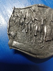 1984 Bergamot K-150 Indians Native Horseback Western Equestrian Belt Buckle USA