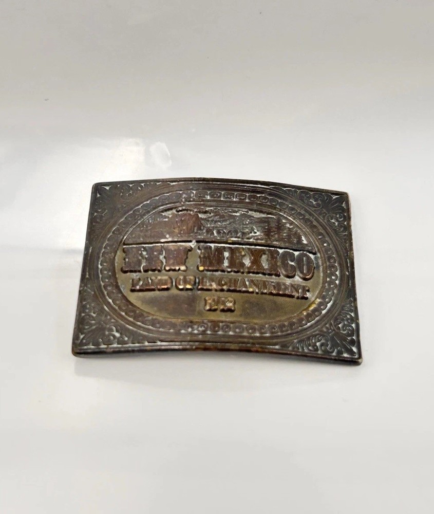 VINTAGE New Mexico 1912 Land Of Enchantment Belt Buckle – By PPI, 1975.