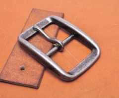 38MM Antique Silver Tone Classic Leathercraft Belt Center Bar Prong Pin Buckle