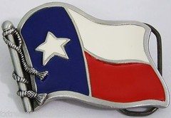 BELT BUCKLES Texas State Flag The Lone Star Silver Red White Blue Rectangle NWOT