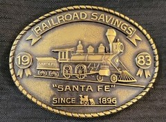 Vintage 1983 Railroad Savings Sante Fe Train Series Belt Buckle NEW Never Used
