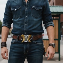 NEW Belt Buckle Men Women Silver Metal Western Rodeo Boot Cowboy Hat Horseshoe