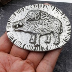 Gürtelschnalle Wildschwein, Trachten Wildschwein Buckle für 4 cm Gürtel gs121