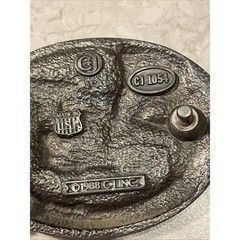 1988 C&J Vintage Electrician Pewter Enamel Belt Buckle 1054 Made USA 3.25×2.5”