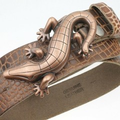 Belt Buckle Lizard Reptile Gecko Crocodile Brass Animal Interchangeable Buckle