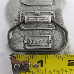 Mexican Flag Belt Buckle, Enamel Pewter, 3-1/4&Prime; x 2-1/4&Prime;, Buckle Bakery, New