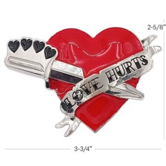 Love Hurts Heart Belt Buckle