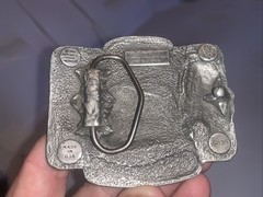 US ARMY TANK Flag Eagle Pewter BELT BUCKLE Made USA machines ,Man Steel & Pride