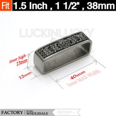 1 Pcs – Loop Stainless Steel Belt Buckle – Patterned Loop Belt Buckle Keeper 1.5