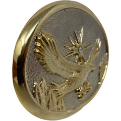 VTG Soaring Bald Eagle Sun Brass Belt Buckle Flying