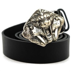 German silver belt buckle Steel fangs, Saber toothed cat buckle, tiger buckle