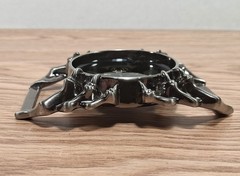 Skull Belt Buckle Biker Gothic Skeleton Vampire Fangs Dark Metal Pewter Finish